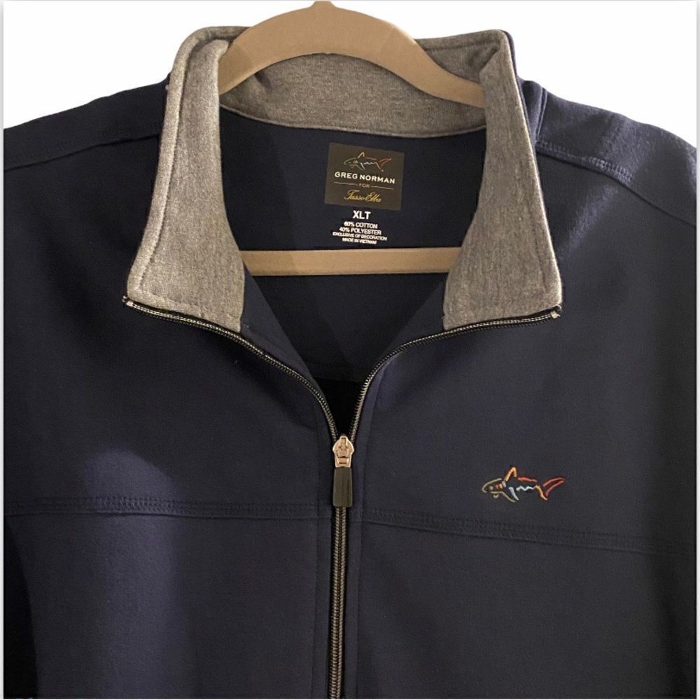 Greg Norman For Tasso Elba Navy 1/4 Zip Sweatshirt Size XL Tall